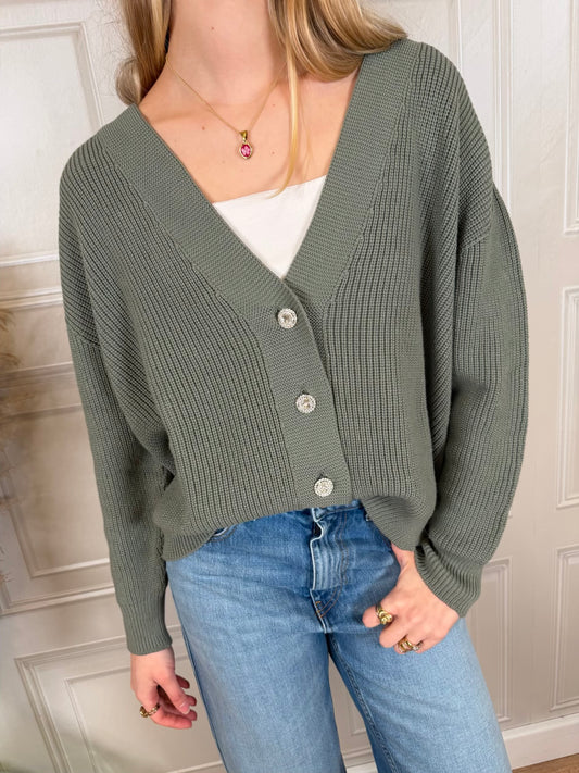 Cardigan cotone bottoni gioiello - SusyMix