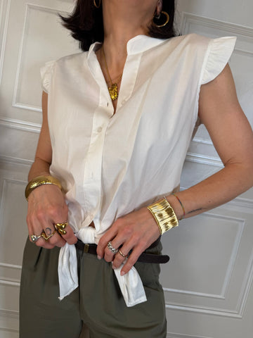 Camicia smanicata cotone burro - Kikisix