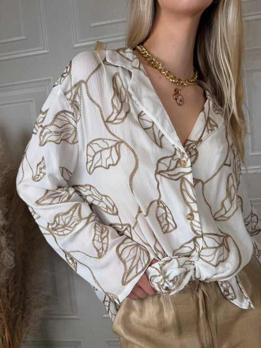Camicia ricami oro - Philia Loft