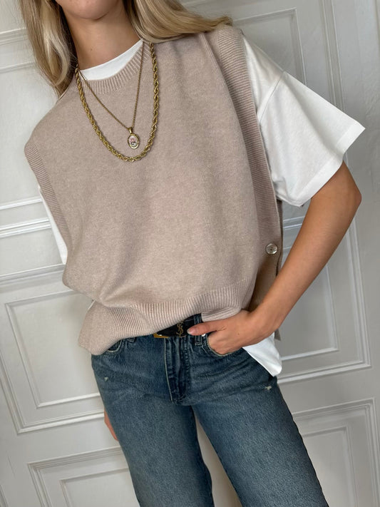 Gilet in maglia bottone madreperla - Haveone