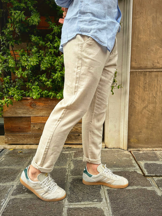 Pantalone in lino beige - Why not brand