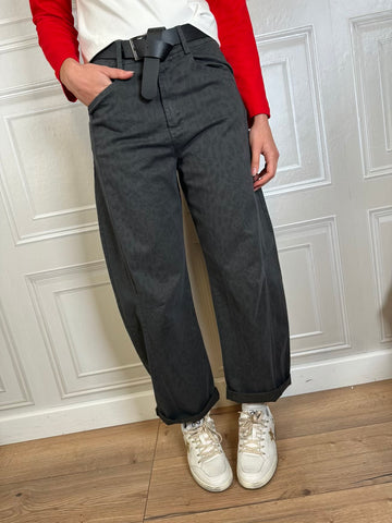 Pantalone barrel maculato piombo - SusyMix