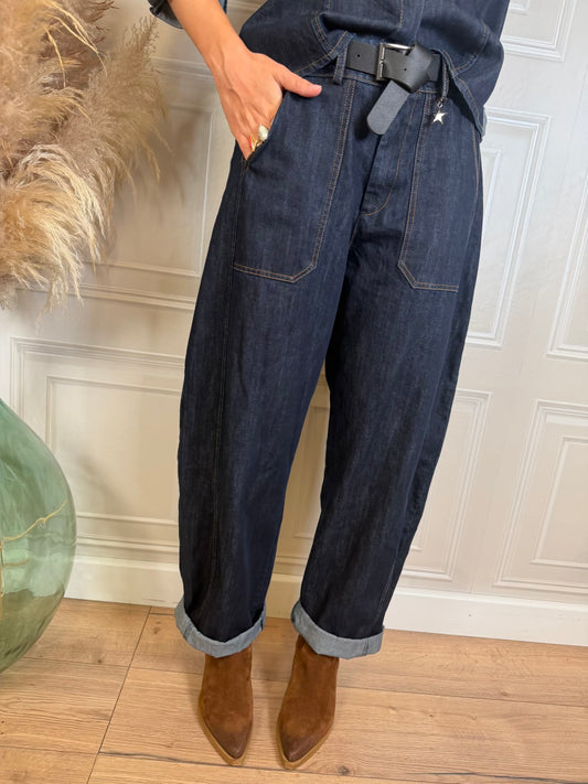 Pantalone egg fit denim lavaggio zero - SusyMix