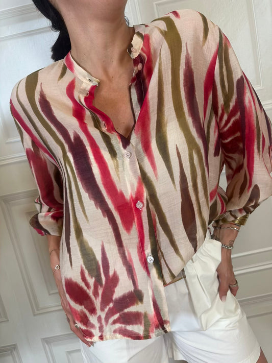 Camicia fantasia rubino - Haveone