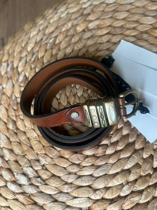 Cintura in pelle lucida cuoio - Haveone