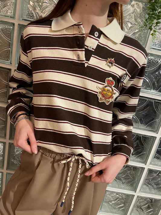 Polo maniche lunghe spille moro - Vicolo