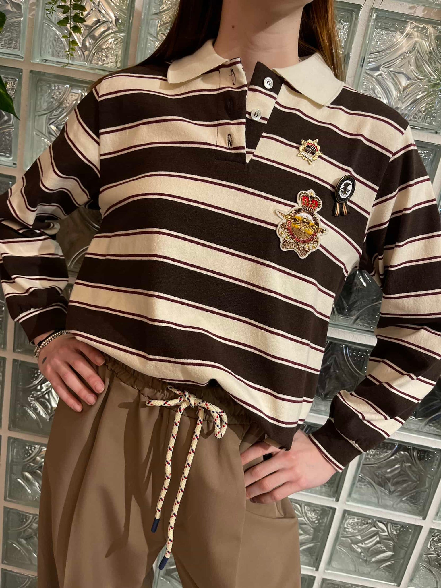 Polo maniche lunghe spille moro - Vicolo