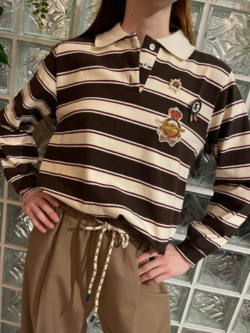 Polo maniche lunghe spille moro - Vicolo
