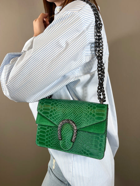 Tracolla Regolabile In Vera Pelle Per Borsa: Kit Di Conversione Verde Scuro, Larghezza 1,2 Cm, 95-124 Cm