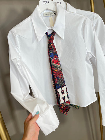 Camicia cropped con cravatta - Haveone