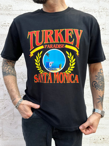 T-shirt nera Santa Monica - Turkey