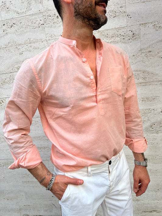 Camicia casacca coreana rosa - Daniele Alessandrini