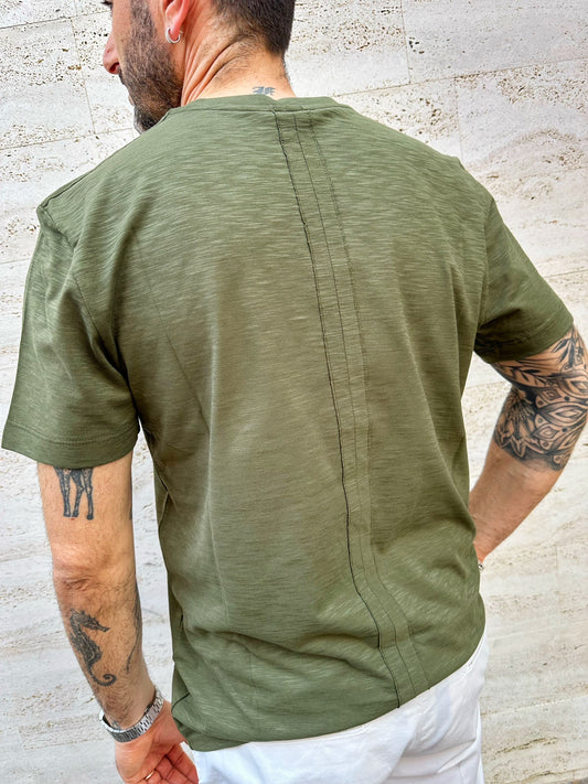 T-shirt fiammata verde militare - Liu Jo