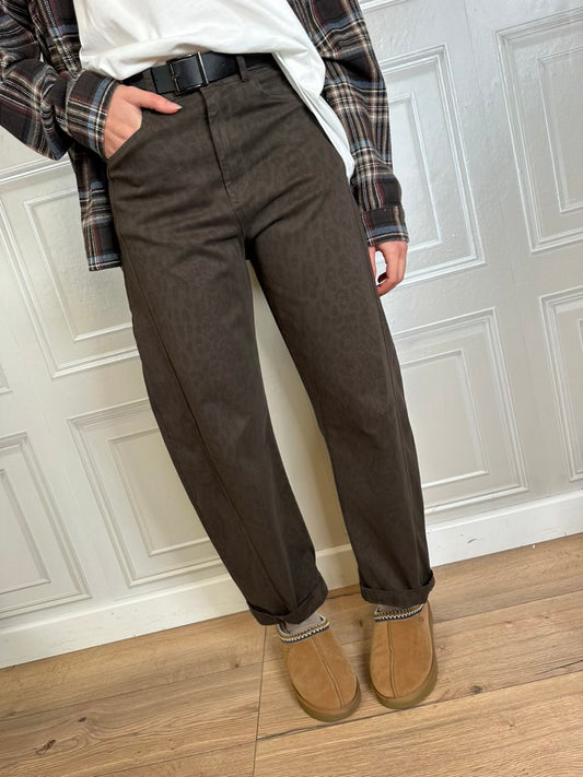 Pantalone barrel maculato cioccolato - SusyMix