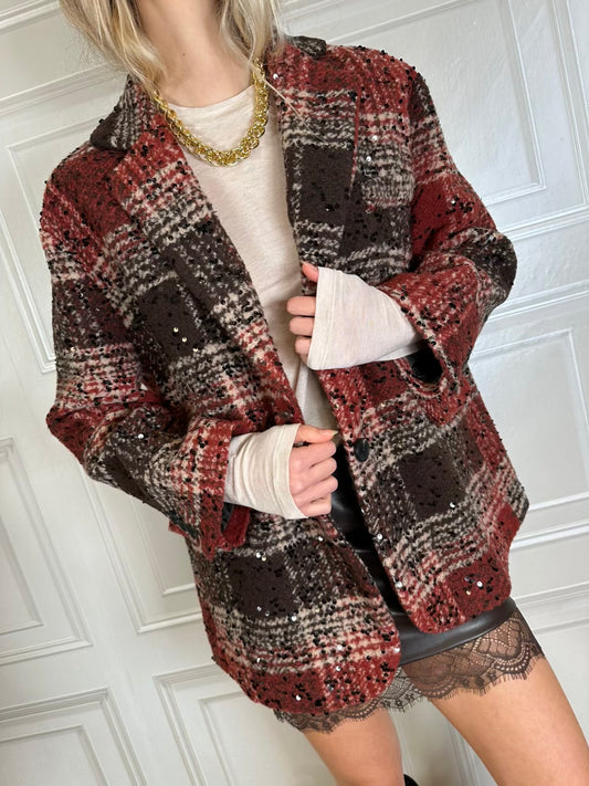 Giacca Blazer Check paillettes - SusyMix