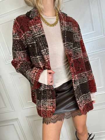 Giacca Blazer Check paillettes - SusyMix