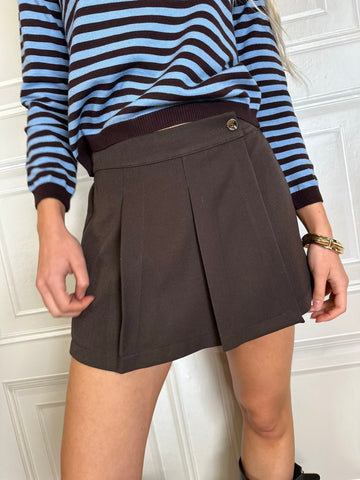 Gonna Shorts pinces e bottone moro - SusyMix
