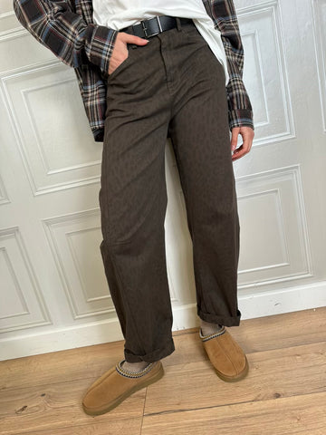 Pantalone barrel maculato cioccolato - SusyMix