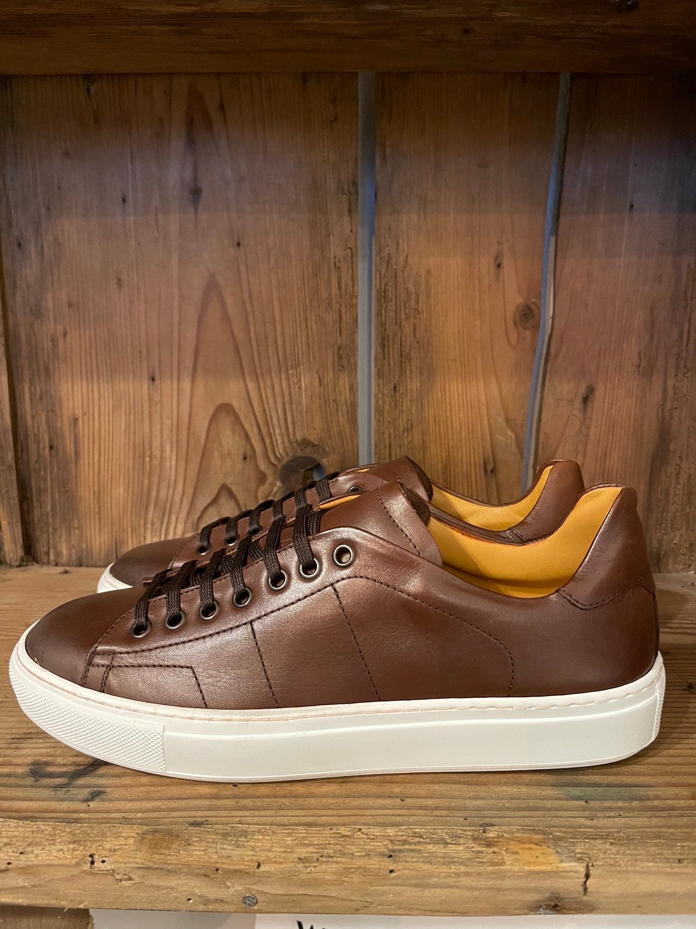 Sneakers in pelle marrone - Exibit